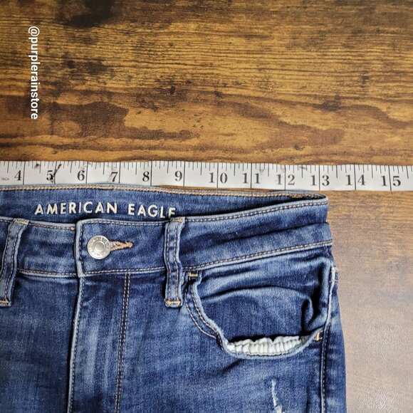 American Eagle Jeans 2 R Jegging Super Hi Rise Next Level Stretch Medium Wash - Picture 8 of 13